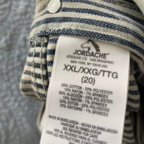 Jordache pin stripe denim overall size XXL NWT - Picture 3 of 5